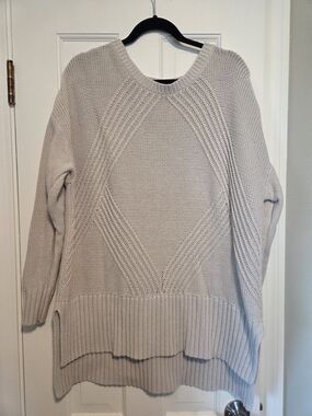ANA Cozy Women's Knit Sweater - Cream color size 2X